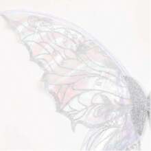 1 pieza Alas de hada de organza con brillo, nuevas alas de mariposa impresas, alas de hada para festival, accesorio de disfraz de carnaval, alas de mariposa brillantes para disfraz de boda, alas de ángel para mujer, accesorio de disfraz de carnaval, alas de mariposa brillantes, alas de hada, regalo de cumpleaños, Halloween