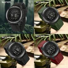 SANDA Herren Uhr Digital Militär Sport Armbanduhr Luxus Marke Multifunktion Alarm Datum Woche Stoppuhr EL Licht Funktion Wasserdicht Elektronisch LED Original Männer Uhr Geschenk 2198
