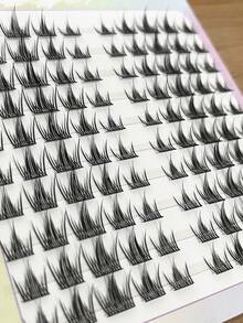 100 szt. sztucznych rzęs w kształcie pawia, naturalne, codzienne, realistyczne, kreskówkowe, naturalne, małe diabełki, slouchy person, trilogia, pojedyncze, segmentowane rzęsy, przyjazne dla początkujących