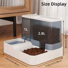 Automatic Cat Food And Water Dispenser Set, 2-In-1 Automatic Pet Feeder And Waterer, Visible Integrated Gravity-Fed Pet Food Container, Feeder For Dogs (Such As Teddy Breeds) / Gift - Blue - View 4