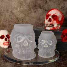3pcs Skull Resin Mold Silicone - Large, Medium, Small Skull Candle Mold Set - Suitable For Epoxy Resin, Halloween, Ice Cubes, Wax Crafts, 3D Resin Skull Mold, For Resin Art Crafts, Party And Home Decor