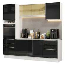 Complete Modular Kitchen Madesa Lux 240cm BN 02 - Black and White - View 2