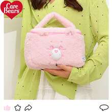 CARE BEARS Care Bears Large Capacity Cute Plush Make Up Bag,Travel Essentials,Care Bear Cartoon Embroidery Design Cosmetic Bag With Handle,Cheer Bear, Gift,Christmas Gifts,Gifts For Women,Halloween