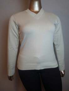 Women's Plus Size Cold Weather Blouse | Plus Size Elastane Blouse | Basic Plus Size - 白色 - 查看 7