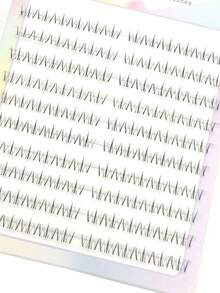 120 件赵云睫毛，自然大气，慵懒逼真分段式浓密透明茎假睫毛 - B - 查看 4