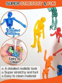 2/12/24/48 Stücke zufällige Farbe Halloween Dehnbare Skelett Spielzeuge - Sortierte Farbe Dehnbare Schädel Quetsch Spielzeuge für Party Geschenke - Fröhliche Halloween Geschenktüten Füllungen - Halloween Klebrige Spielzeuge - Halloween Kleine Geschenke für Trick or Treat