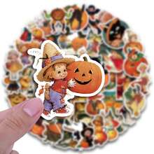 50 Peças Adesivos Retrô de Halloween, Adesivos Impermeáveis de Vinil para Scrapbooks, Diários, Laptops, Para-choques, Skates, Garrafas de Água, Computadores, Celulares, Suprimentos para Festa de Halloween