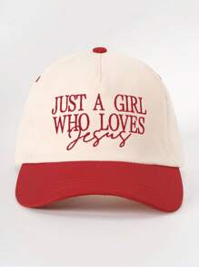 1pc Women's "Just A Girl Who Loves" Letter Embroidered Baseball Cap, Casual Street Fashion Hat For Spring, Autumn, Travel, Beach - Multicolor - View 6