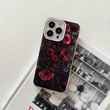 Fundas y carcasas protectoras para teléfono con diseño tridimensional retro de flores rojas y orificios grandes. Compatibles con phone 16 Pro Max, 16, 15 Pro, 14, 14 Plus/14 Pro Max, 13, 13 Pro, 12 Pro, 11/11 Pro y la serie Pro. Regalos para cumpleaños y fiestas - Blanco - Ver 1