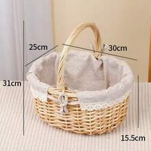 1pc Picnic Basket, Outdoor Picnic BasketSpring Outing Essential Storage Basket,Double Handle Picnic Basket, Snack FruitStorage Basket, Used For Living RoomDesktop Storage,Bedroom DecorationStorage,Classroom Office Storage, KitchenVegetable Food Storage, Tableware Storage - Multicolor - View 13