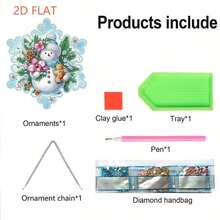 Decoración colgante de pintura de diamantes acrílica DIY - Muñeco de nieve