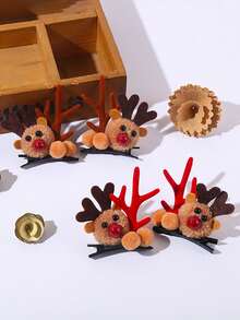 1 pieza Diadema navideña con cuernos, Pasador de pelo con bola de Navidad, Pinza de pelo con diseño de ciervo lindo para roles, vestimenta diaria, fiesta de boda, decoración del hogar, regalo de cumpleaños, decoraciones navideñas, decoración de habitación de invierno