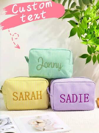 1ชิ้น รายการปรับแต่งส่วนบุคคลด้วยชื่อหรือชุดตัวอักษรของคุณ, กระเป๋าอุปกรณ์สำหรับเด็กส่วนบุคคล, เหมาะสำหรับการจัดเก็บเครื่องสำอางประจำวัน, การเดินทาง, ฟิตเนส, แม้กระทั่งเป็นคลัตช์แฟชั่นสำหรับการออกไปเที่ยวกลางคืน ของขวัญส่วนบุคคลที่ยอดเยี่ยม - ของขวัญสำหรับเพื่อนเจ้าสาว, วันเกิด, งานปาร์ตี้