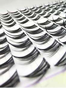 100 szt. kępek słonecznika, grube i urocze, segmentowane sztuczne rzęsy, naturalne, kreskówkowe, skręt C