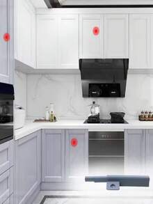 5/10PCS Cabinet Buffers Push To Open Door Catches Magnetic Latch Quiet Close With Invisible Handle Furniture Hardware Accessory - Grey - View 8