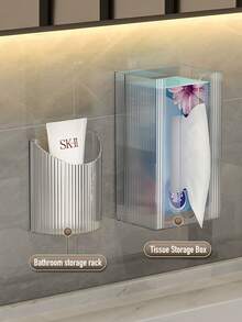 1 pieza Soporte de pared para cepillo de dientes para baño, organizador de ducha adhesivo para cepillo de dientes, cepillo de dientes eléctrico, pasta de dientes, afeitadora, pincel de maquillaje, cosméticos, cubeta adhesiva para pared para taza de pareja/familia