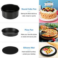 14-Piece Airfryer Accessory Set For Hot Air Fryer, Deep Fryer, Air Fryer, Hot Air Oven, Baking Pan 3.7QT-6.8QT - màu đen - Xem 3