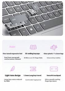 Lenovo Xiaoxin Air13 2025 Super Capable Laptop, High Color Gamut Student/Office/Design Ultralight Notebook, 19.9 Hours Long Battery Life, Flagship Ryzen R7-7735HS, 16GB, 512GB, Gray/Blue, With Adapter - Grey - View 4