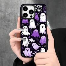 Fundas y carcasas protectoras para teléfono con diseño de flores moradas y blancas de Halloween, con orificios grandes. Compatibles con phone 16 Pro Max, 16, 15 Pro, 14, 14 Plus/14 Pro Max, 13, 13 Pro, 12 Pro, 11/11 Pro. Serie Pro. Regalos para cumpleaños y festividades - Blanco - Ver 8