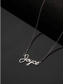 【定制产品】1件个性化简约优雅DIY名字项链不锈钢颈饰 - 定制名字不锈钢项链（仅限英文定制）时尚、秋季时尚、复古、简约、休闲、足球妈妈、老钱定制、个性化、新年魅力 - 彩色 - 查看 3