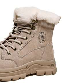 CAMEL CROWN 男士运动休闲鞋、秋冬雪地靴、户外徒步靴、防滑、防寒、羊毛内衬、保暖工作靴和靴子。