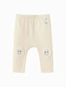 Balabala Baby Girls Leggings 2025 Autumn - Stretchy Cotton Pants - White Tone - View 4