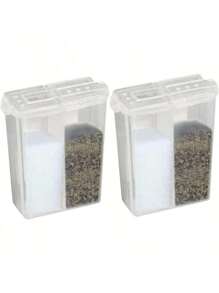 1/2 Juego de Botellas Pequeñas para Sal y Pimienta - Plástico Transparente con Tapa, Salero y Pimentero de Viaje - Multicolor - Ver 10