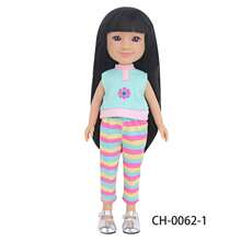 MSYO 一套14英寸娃娃服装，包括娃娃背心和条纹裤，共2件，时尚娃娃衣服，适合作为小女孩的生日礼物或节日礼物。 - 彩色 - 查看 6