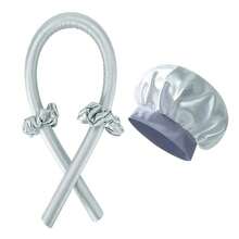 Set de 4 piezas de herramientas para el cuidado del cabello durante el sueño, rodillos para el cabello sin calor para dormir, gorro de seda para dormir, gorro con banda elástica para dormir para el cuidado del cabello de las mujeres