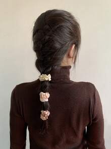 20个/包 纯色和印花布艺发圈，呵护秀发，浅蓝色、咖啡色、糖果色、扎染、印花，沙滩配饰，返校必备发圈，女士运动、家居美容配饰礼品，马尾辫发饰，弹力发带，发圈 - 純色20件套裝 - 查看 10