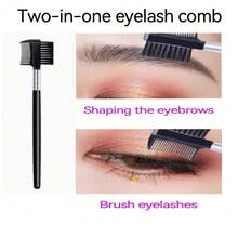 1/2pcs 2-In-1 Eyebrow & Eyelash Brush, Double-Sided Eyebrow Groomer, Eyelash Comb, Makeup Tool For Women (Black) - Multicolor - View 6