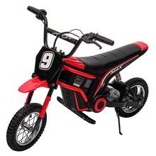 Motocicleta eléctrica de 350 W para niños de 8 a 12 años, moto todoterreno de 3 velocidades con velocidad máxima de 14.9 km/h, batería de 24 V, freno trasero manual y acelerador giratorio, autonomía de 13.7 - Rojo-9 - Ver 8