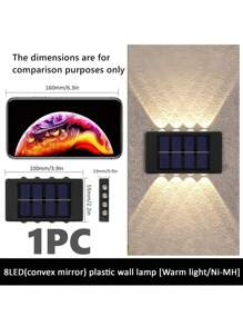 1 件/2 件/6 件户外太阳能壁灯，带 4 个 LED/8 个 LED/10 个 LED（白光/暖光），家庭和花园壁灯灯具，适用于墙壁、柱子、停车场、车库、花园装饰万圣节圣诞节感恩节礼物