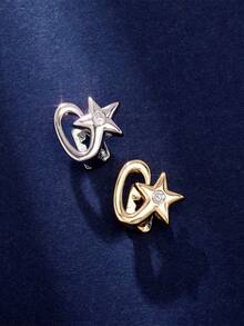 3pcs/Set Hollow Star Combination Arched Hollow Zirconia Stone Decoration, Suitable For Daily Wear, Cosplay, Unisex, Holiday Gift