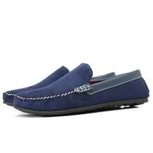Men's Everyday Social Casual Suede Loafers Comfort And Style - 藍色 - 查看 3
