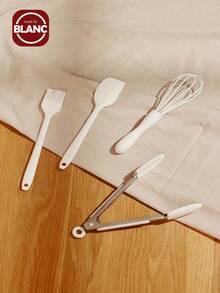 1 件/4 件硅胶厨具 - 不粘耐热烹饪工具，包括蛋糕铲、食物夹、打蛋器和油脂刷 - 彩色 - 查看 5