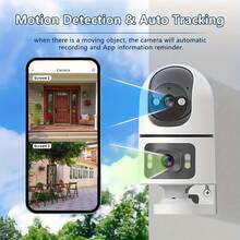 Câmera de residencial sem fio de 2 MP, com alimentação USB, tecnologia PTZ, detecção de movimento, áudio bidirecional, alarme de holofote, design de baixo consumo de energia, suporte para cartão SD/armazenamento em nuvem, adequada para idosos, monitor para bebês e animais de estimação, câmera de com Wi-Fi, proteja sua casa/quintal/loja - Branco - Ver 6