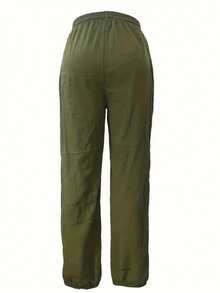 女士休闲直筒裤，适合通勤和日常穿着 - 綠色 - 查看 5