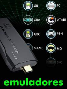 2025 Upgrade Retro Gaming Console, Consola de Juegos Retro Inalámbrica Stick con 18 Emuladores Incorporados, 20000+ Juegos, Videojuegos Plug and Play para Tv, Salida 4K con 2 Mandos Inalámbricos 2.4G (64GB)