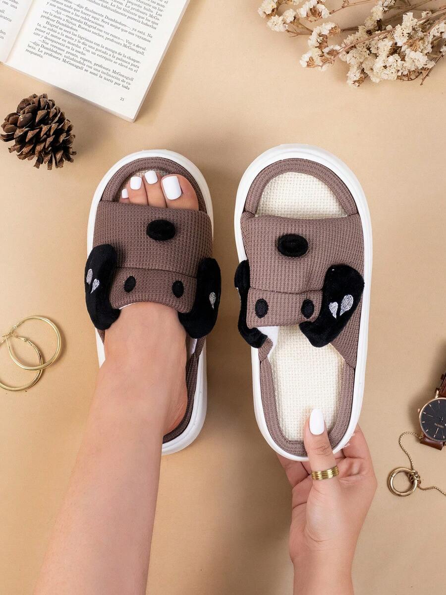 Women Home Slippers - Coffee Brown - View 1