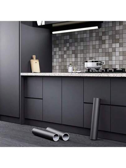 Roll, Self Adhesive Matte Kitchen Cabinet Vinyl Film Waterproof Texture Wallpaper, Washable Easy To DIY Installation, Home Bedroom ation Wand Stickers, New Product, Furniture Repair Renovation Stickers view 4