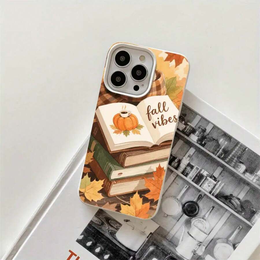 Libros, bufandas, fundas y protectores para teléfono con diseño de hojas de arce y orificios grandes, compatibles con phone 16 Pro Max, 16, 15 Pro, 14, 14 Plus/14 Pro Max, 13, 13 Pro, 12 Pro, 11/11 Pro. Regalos para cumpleaños y festividades - Blanco - Ver 1