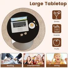 GOFLAME Round Bar Table 103cm Height Pub Table With MDF Top And Metal Frame - Black - View 8