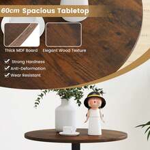 GOFLAME 2 PCS Round Top Pub And Bar Table Standing Bistro Table With MDF Top And Black Leg - Brown - View 6