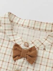 Balabala Boys Long Sleeve Shirt 2025 Autumn - Stylish Casual Button-Up - White Coffee Color - View 3