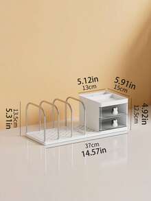 1pc Desktop Book Stand Storage Box With Large Capacity – Multifunctional File Organizer For Office, Study, And Home; Versatile Book Holder, Paper Tray And Document Sorter For Desk, Bookshelf, Drawer, And Inbox; Sturdy, Space-Saving, Non-Slip Construction; Easy Access, Neat Organization, Color-Neutral Design For Students And Professionals; Compact Footprint, Daily Use, Flexible Angles And Easy Labeling-Ready Surfaces For Quick Item Retrieval - Multicolor - View 10