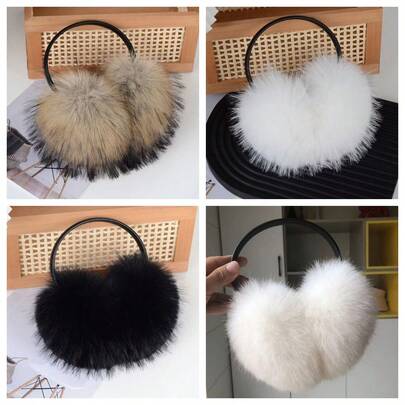 Orejeras de piel sintética para mujer, cálidas y de moda, adecuadas para el invierno