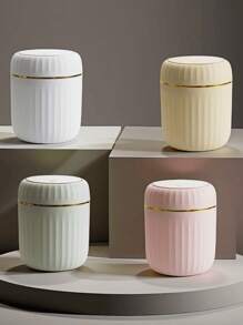 Mini Desktop Trash Can, With Lid, With Garbage Bag, Top Gallon Small Countertop Trash Can, Small Desktop Plastic Lid Trash Can, Desktop Small Recycling Cute Trash Can, Gallon Suitable For Office Bathroom, Kitchen, Living Room, Bedroom, Pink Mini Trash Can, With Lid,