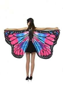 1 件儿童蝴蝶翅膀披肩女童仙女披肩小精灵斗篷化装舞会服装礼物万圣节 - 彩色 - 查看 27