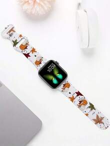 Halloween Pumpkin Leaf Autumn Print Watch Band Compatible With Apple Watch Series 10/Ultra/SE/8/7/6/5/4/3/2/1 - Stylish Replacement Strap Compatible With Apple Smart Watch